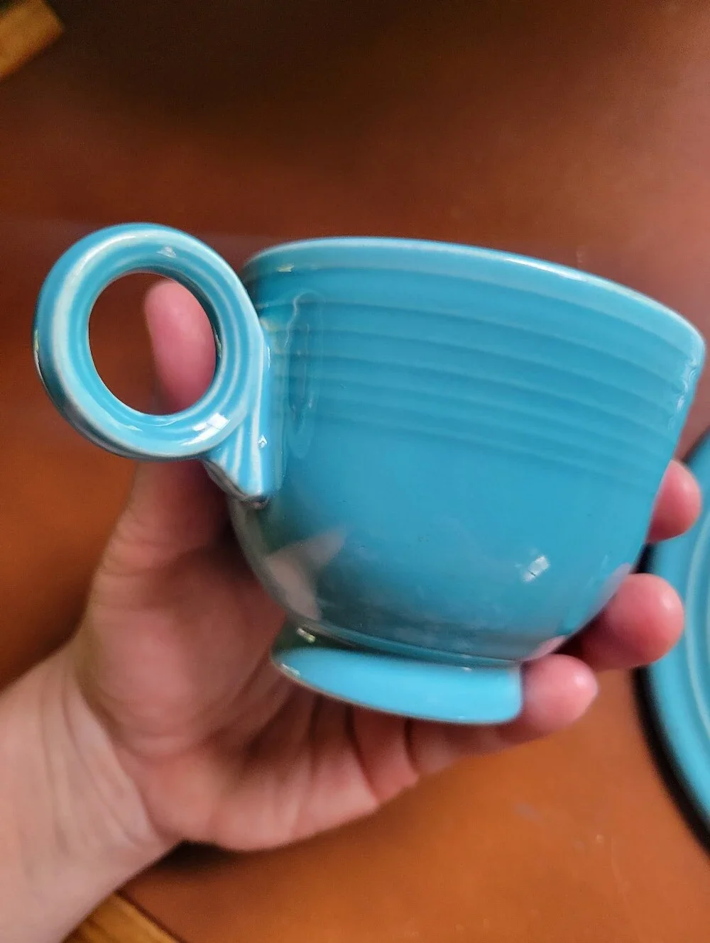 Fiestaware MCM Colorful Dinnerware Cup and Saucer Set Turquoise Or Light Blue